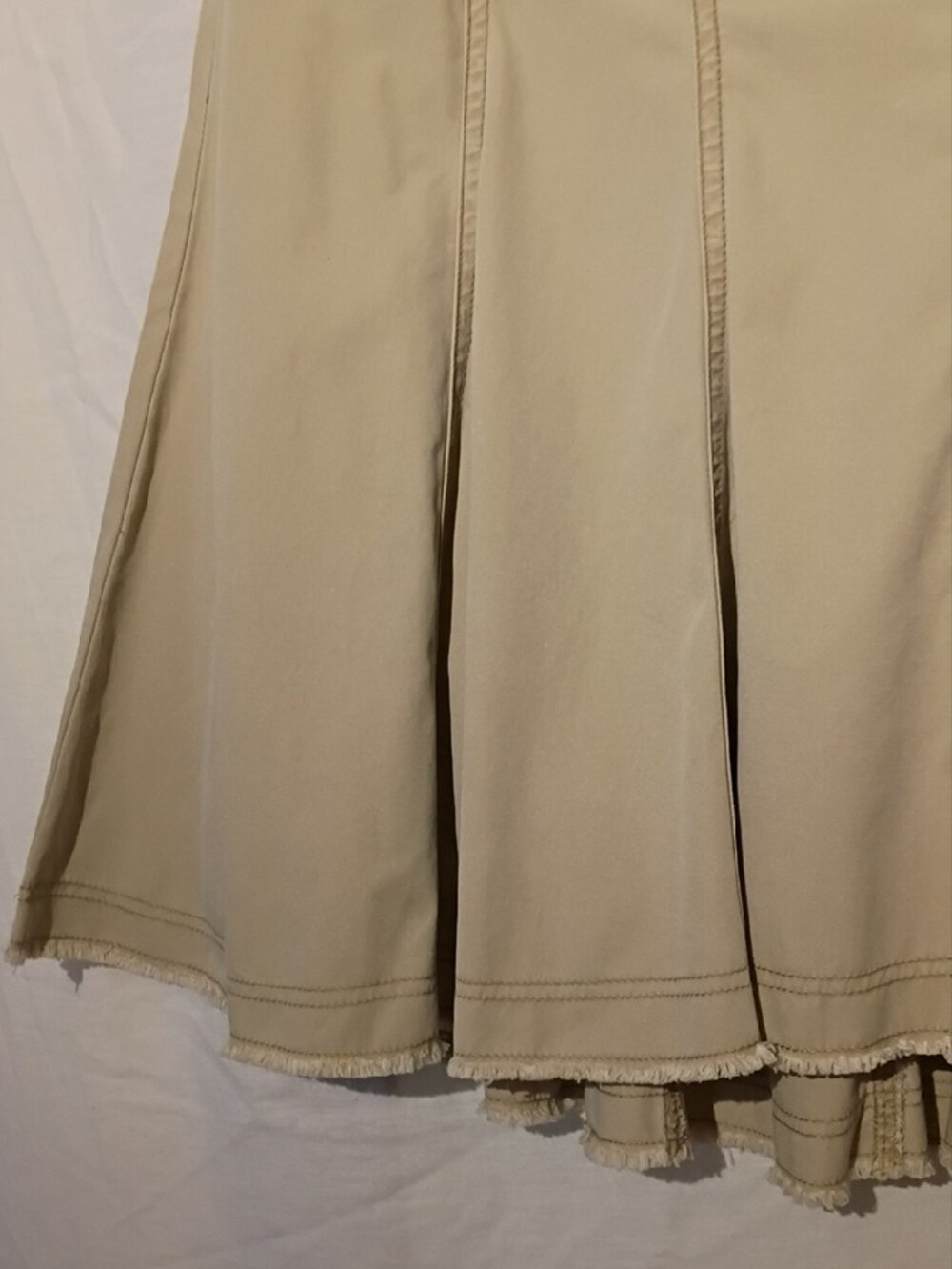 Tan Cotton Western Circle Skirt with Black Belt And Fancy Stitching, 10, NWOT - Picture 6 of 13